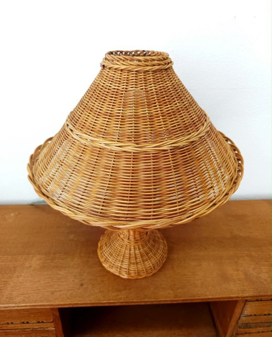 Image 1 of Vintage rattan lamp circa 1970