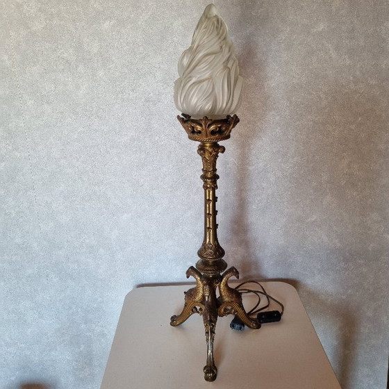 Image 1 of Candeliere elettrificato in bronzo Art Déco