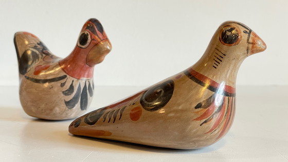 Image 1 of Couple Bird Ceramic Handmade Mexico Vintage