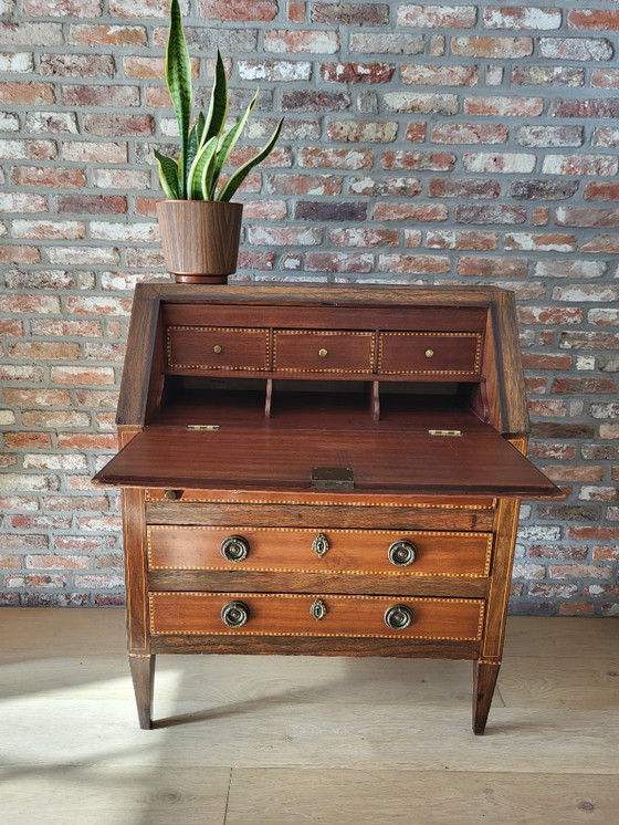 Image 1 of Antiker Sekretär, abklappbarer Deckel, 3 Schubladen