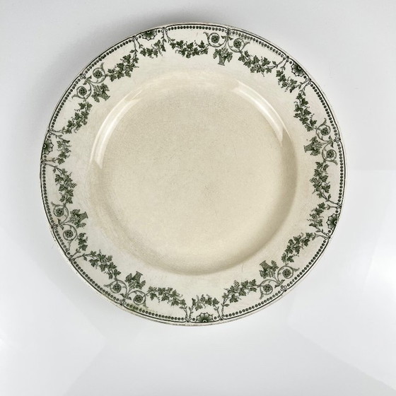 Image 1 of Runde „Champagner“-Schale, Badonviller, grün, frühes 20. Jahrhundert.