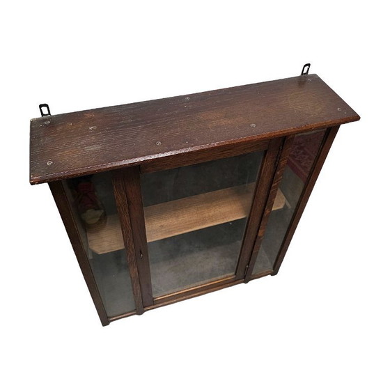 Image 1 of Alter Eichenvitrine, Mitte des 20. Jahrhunderts