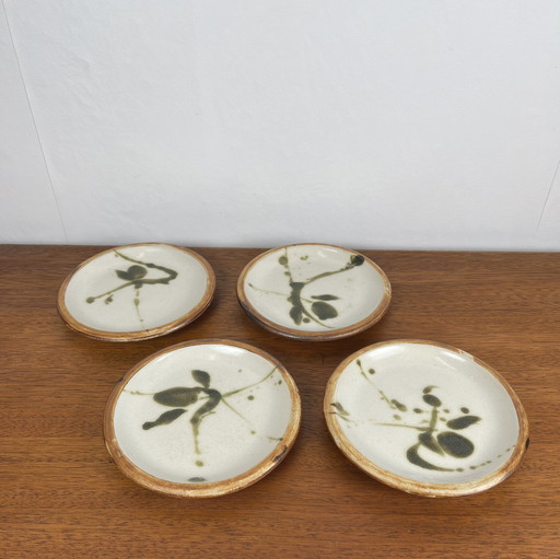 Ensemble de 4 assiettes à pain "La Colombe", 1950/60