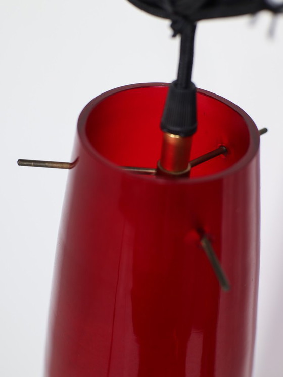 Image 1 of Murano glass pendant lamp red Alessandro Pianon 1960s
