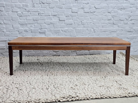 Image 1 of Large Mid-Century Design Rosewood Veneer Rectangle Coffee Table with Aluminium Trim, 1960s. 