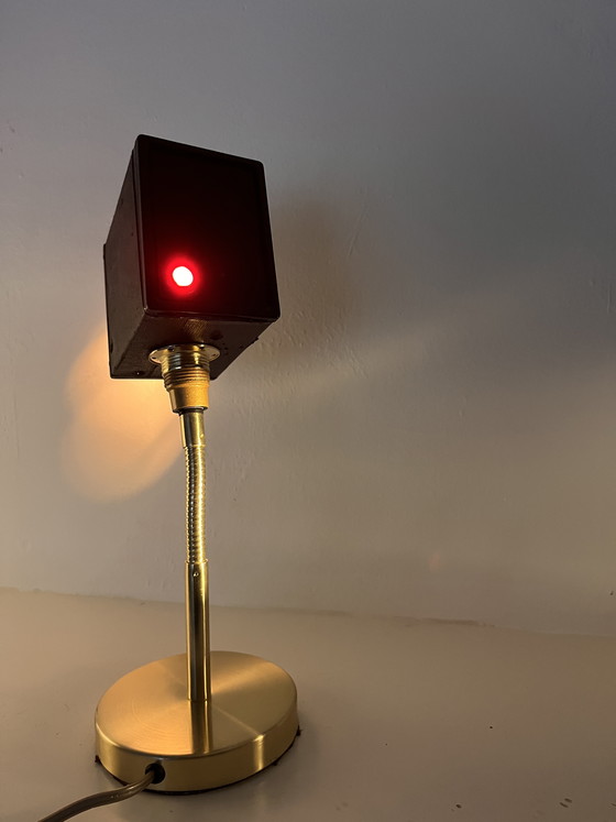 Image 1 of Unique vintage box camera lamp on a ‘golden’ lamp base