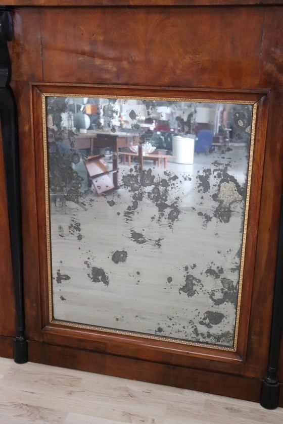 Image 1 of Antique Wall Mirror in Walnut, Empire Period Early 19th Century