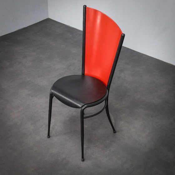 Image 1 of Set aus 4 postmodernen Esszimmerstühlen, Italien, 1980er Jahre