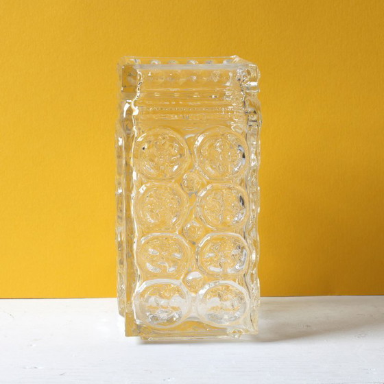 Image 1 of Mid-Century Modern Pressed Glass Vase by Adolf Matura, Czech Repulic / 1970