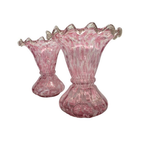 Image 1 of Set di 2 vasi Clichy Art Nouveau rosa