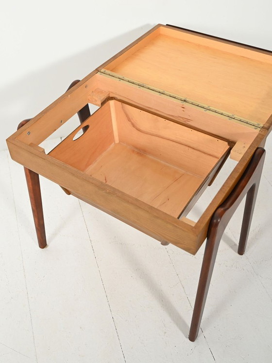 Image 1 of Scandinavian Sewing Table in Teak and Oak
