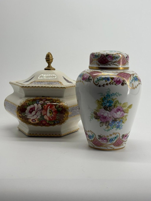 Fanny handbeschilderde Limoges porseleinen vazen