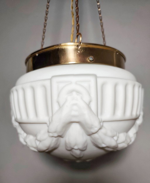 "Art Nouveau" ceiling lamp. Spain, 1930s.