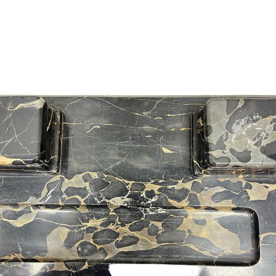 Image 1 of Art Deco Executive Desk Set, Italian Portoro Marble, 1930s, Good Condition.