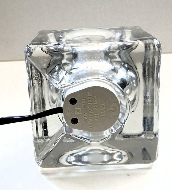 Image 1 of (W018) Unique vintage Putzler crystal glass table lamp – pure design icon!
