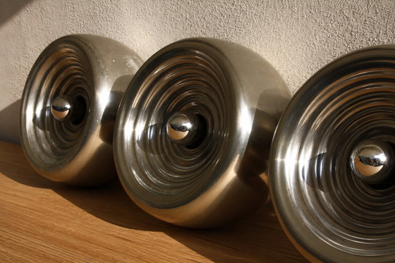 Castiglioni für Flos, Padina: seltenes Set von 5 Wand-/Deckenleuchten, Italien 1960er – Wandleuchten (photo 7 of 8)