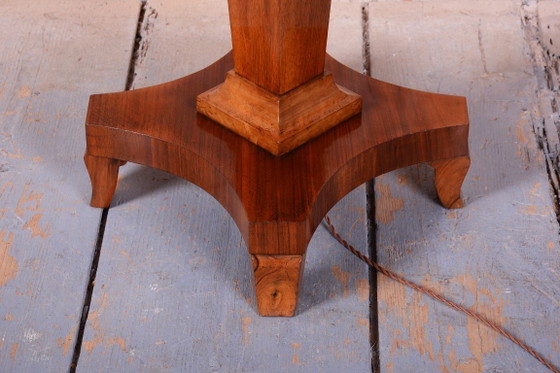 Lampada da terra Art Déco restaurata, noce, nuova elettrificazione, ceca, anni '20, Illuminazione, Tessile (foto 3 di 10)