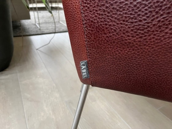 Image 1 of 4 x Label leren eetkamerstoelen Tiba 