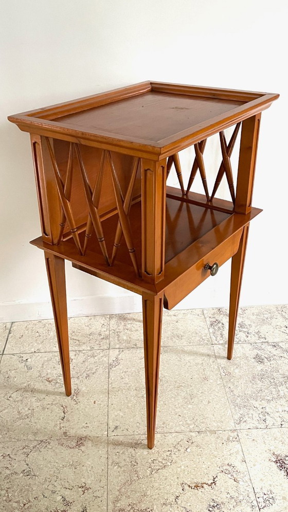 Image 1 of TABLE de Chevet pieds Compas VINTAGE