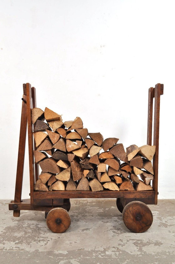 Image 1 of Antieke eiken transportkar eind 19de eeuw