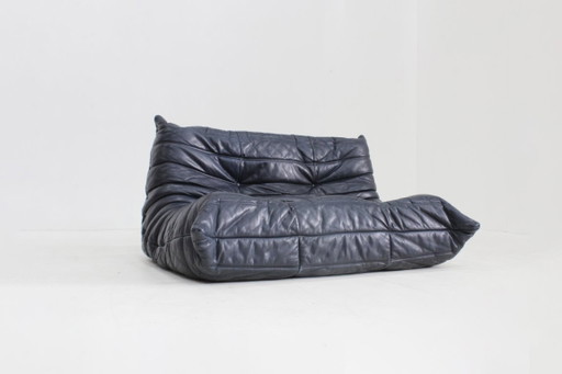 Sofá de dos plazas Togo Ligne Roset vintage de cuero Michel Ducaroy años 90 – 2 zitsbanken, Leather
