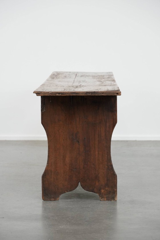 Image 1 of Banc d'entrée/banc de salle à manger anglais ancien et plein de caractère, en pin.