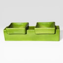 1 van 3: vintage groene wandlamp van PAN keramik. Groene lamp met twee fittingen. Keramiek. Retro, 70s stijl.