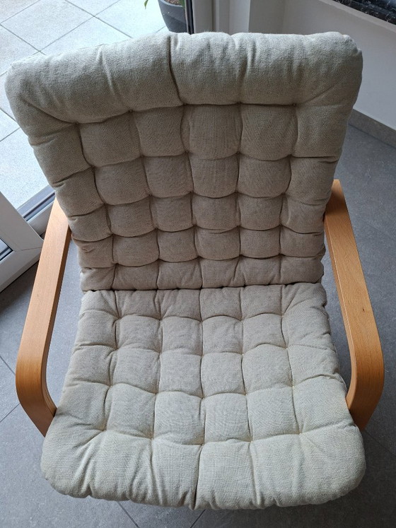 Poltrona lounge scandinava vintage + poggiapiedi anni 60/70 – Divani 2 posti, Textile, Wood (photo 21 of 22)