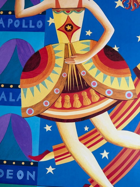 Image 1 of Lesley Saddington, Simply Showbiz by Tube and Bus (1998), Poster originale della prima edizione, stampato nel Regno Unito