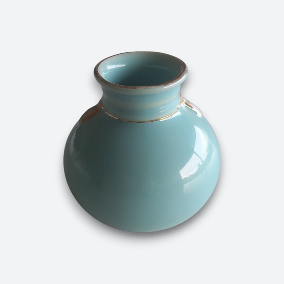 Image 1 of Art Deco ceramic ensemble turquoise with gold