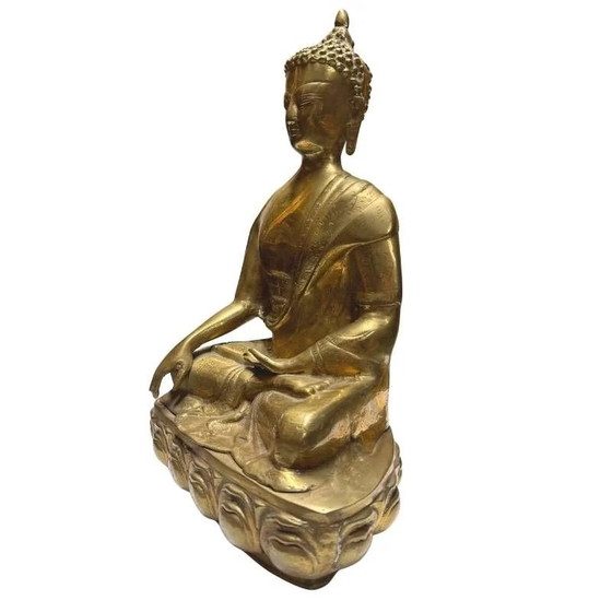 Buda Tibetano de Bronce Dorado al Fuego – Siglo XVIII–Principios del XIX – Lote 424 – Esculturas (photo 8 of 10)