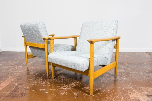 Fauteuils modernes du milieu du siècle GFM-142 par Edmund Homa, Pologne, années 1960, ensemble de 2