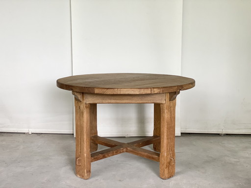 Brutalist round dining table