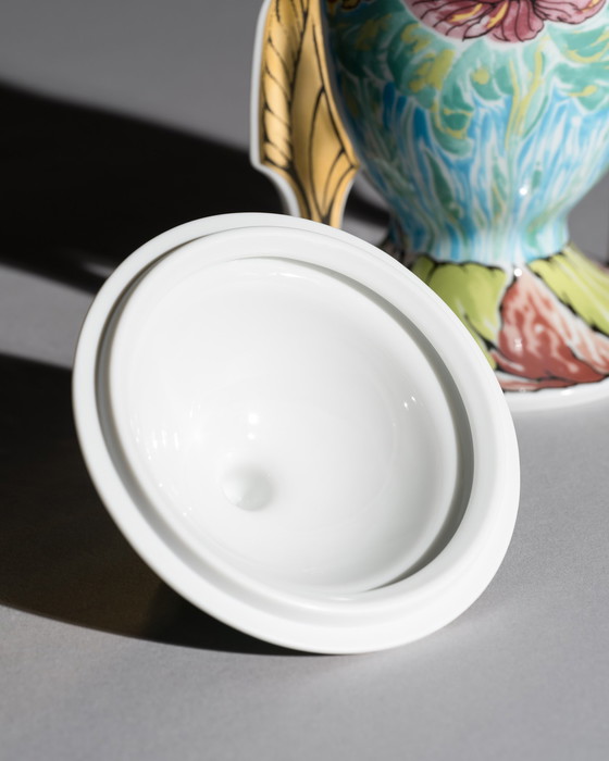 Image 1 of Rosenthal Künstler­tasse Nr. 28 Ernst Fuchs Sculptural Porcelain Cup with Cover