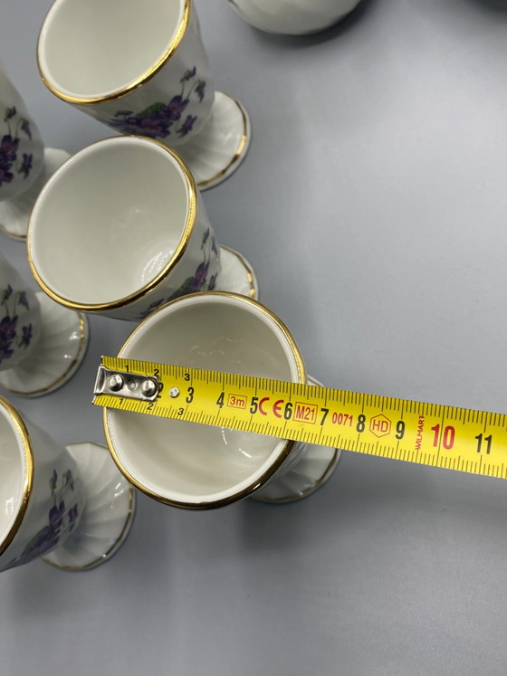 Service à café en porcelaine décoré de violettes et de dorures - Mazagrans – Vaisselle (photo 10 of 10)