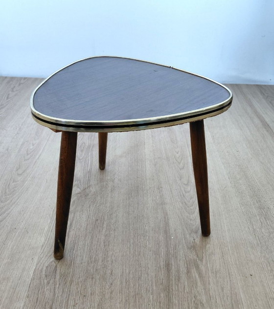 Image 1 of Fifties side table with wood motif