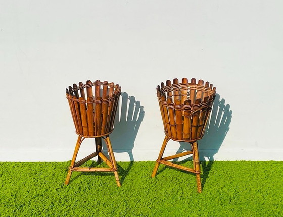 Image 1 of Supporto per piante in bambù * Vintage anni '50 * Porta piante