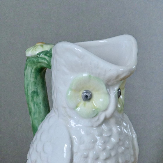 Image 1 of Large antique owl/owl earthenware carafe