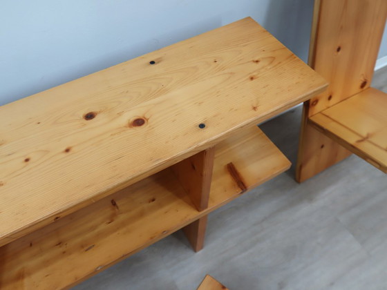 Image 1 of Libreria componibile vintage Ideal Form in legno di larice naturale anni '70