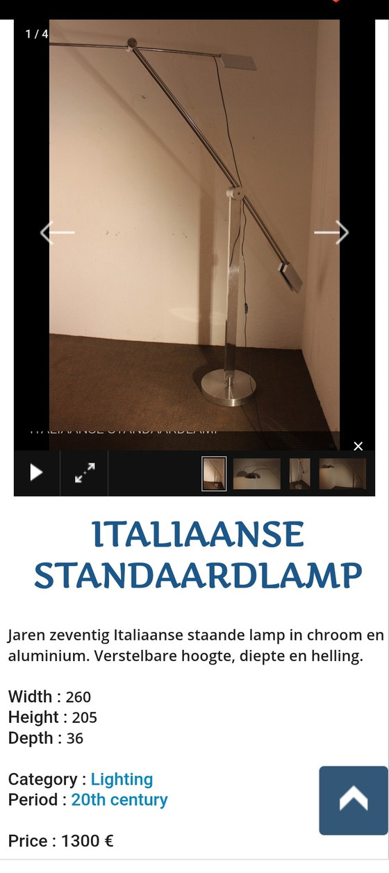 Image 1 of XL rvs design vloerlamp 250 cm