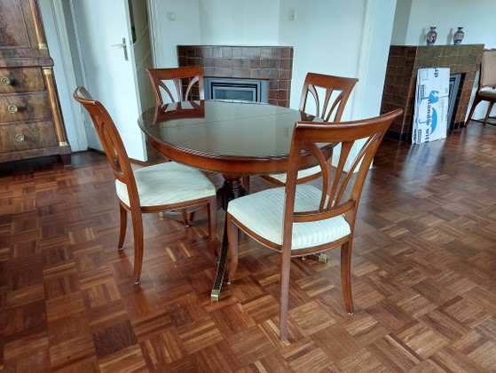 Mesa de comedor extensible con cuatro sillas a juego y mesa de centro. – Selva, Conjuntos de comedor, Wood (photo 8 of 10)