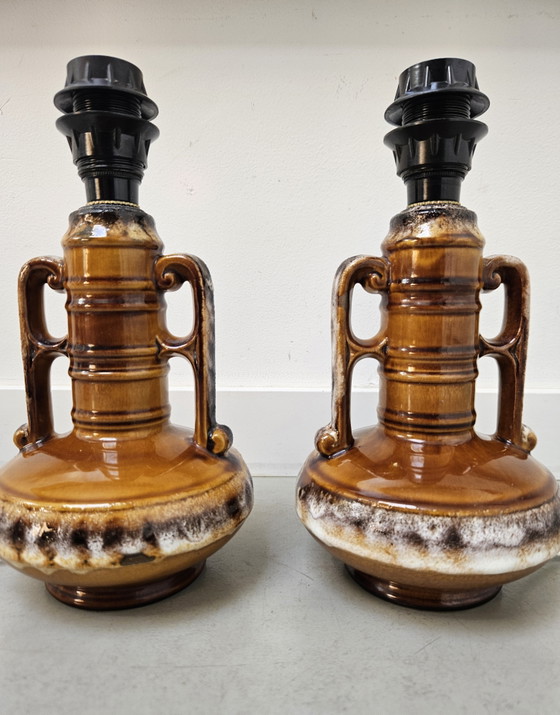 Image 1 of Ensemble de lampes de table vintage années 60 Bay Keramik Allemagne de l'Ouest