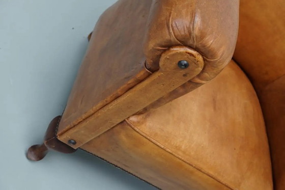 Image 1 of Vintage Nederlandse cognackleurige leren clubfauteuil