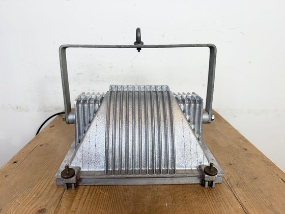 Image 1 of Faretto da teatro vintage grigio con copertura in vetro, anni '80