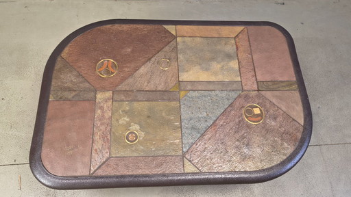 Brutalist Kingma style coffee table, 1970s