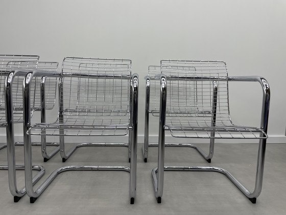 Image 1 of Set of 6 vintage wire steel chairs