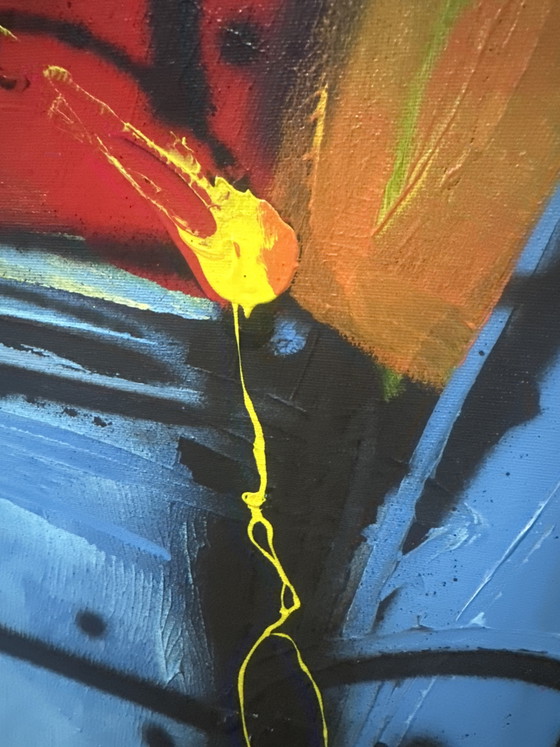 Image 1 of Dipinto originale su tela di Herman Brood con certificato di autenticità.