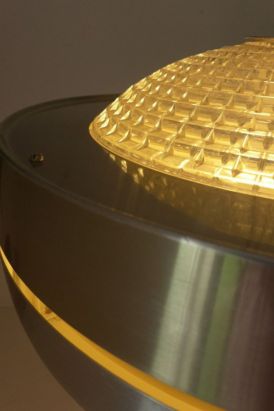Image 1 of Zeldzame RAAK, NL hanglamp vintage pendellamp UFO van glas en aluminium