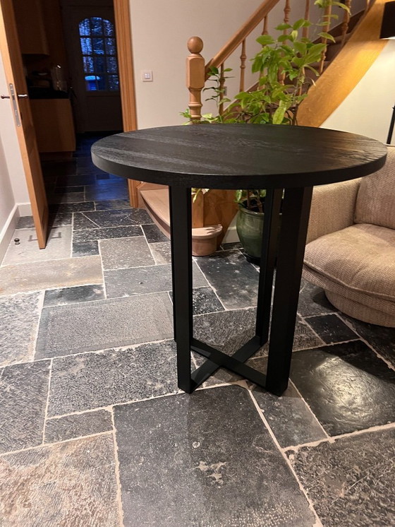 Image 1 of Table haute ronde, plateau en chêne