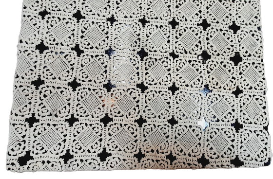 Image 1 of Vintage hand crochet tablecloth 77X72 CM
